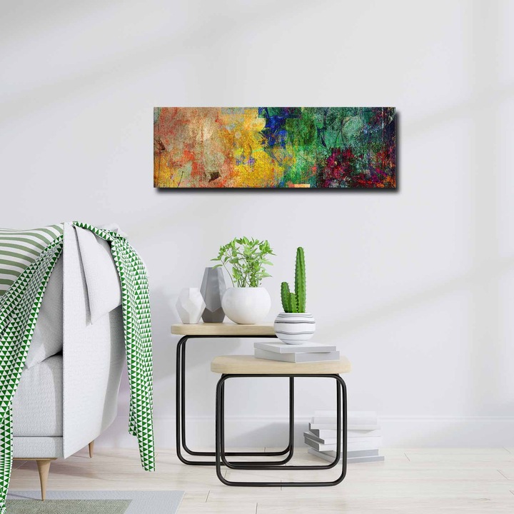 Dekoratív festmény, Wallity, 30x90cm, 100% vászon, fenyőfa keretben