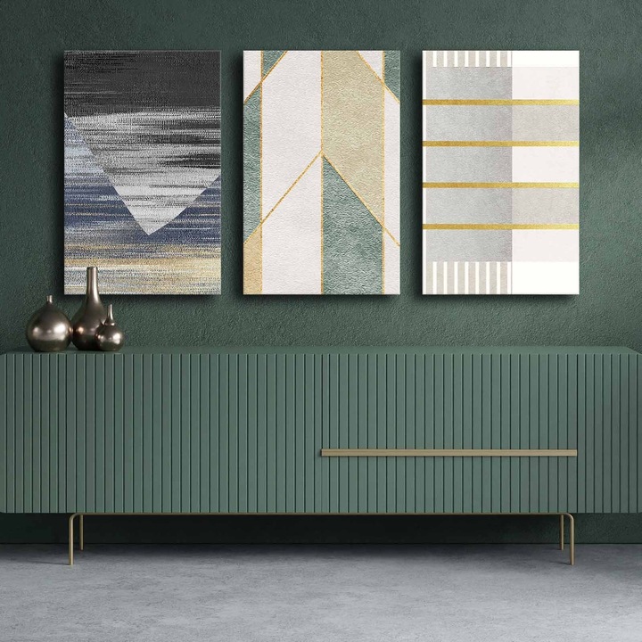 Dekoratív festmény, Wallity, 3 darab, 100% vászon, 145x70cm