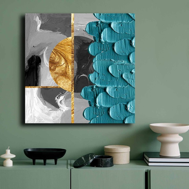 Dekoratív festmény, Wallity, 70x70cm, 100% vászon, fenyőfa keretben