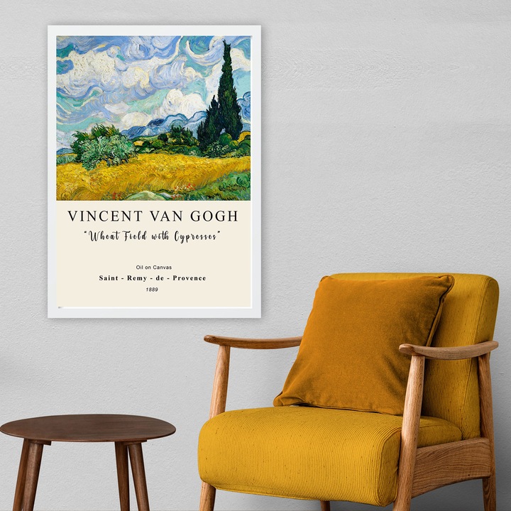 Dekoratív keretezett festmény, Wallity, 35x45cm, 100% fa, UV nyomat