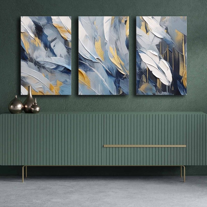 Dekoratív festmények, Wallity, 3 darab, 100% vászon, 145x70cm