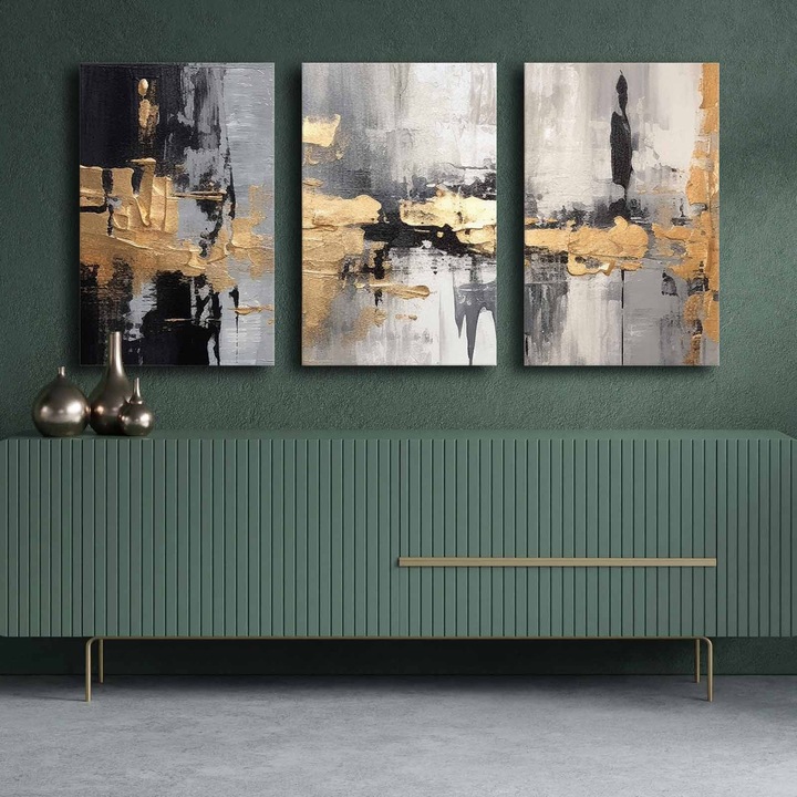 Dekoratív festmények, Wallity, 3 darab, 100% vászon, 145x70cm