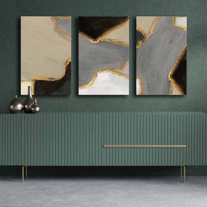 Dekoratív festmények, Wallity, 3 darab, 100% vászon, 145x70cm