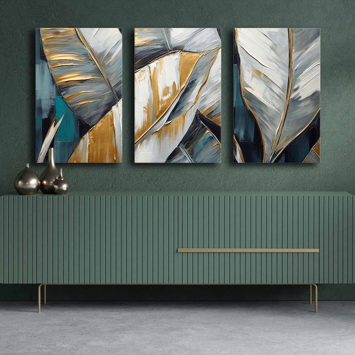 Dekoratív festmények, Wallity, 3 darab, 100% vászon, 145x70cm