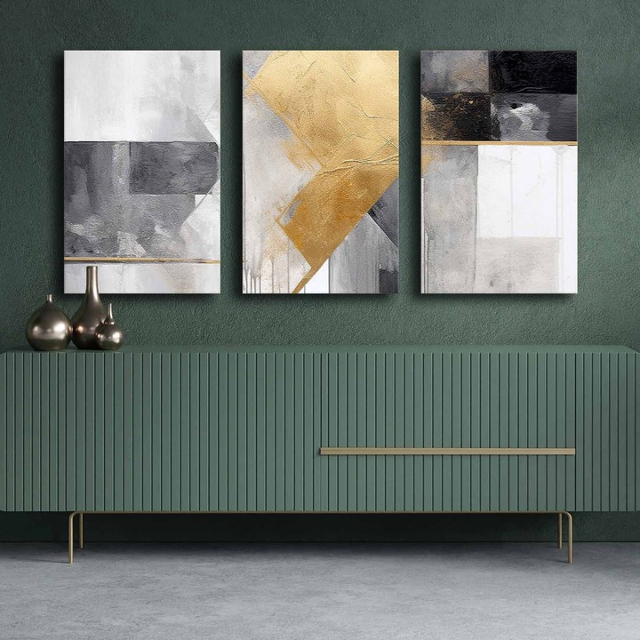 Dekoratív festmények, Wallity, 3 darab, 100% vászon, 145x70cm