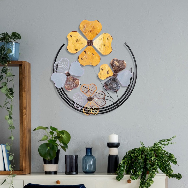 Dekoratív fémfestmény, Wallity, 50x50x4cm, kézzel festett