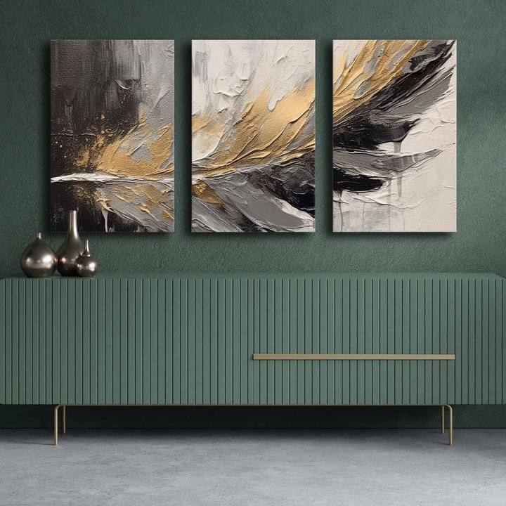 Dekoratív festmények, Wallity, 3 darab, 100% vászon, 145x70cm