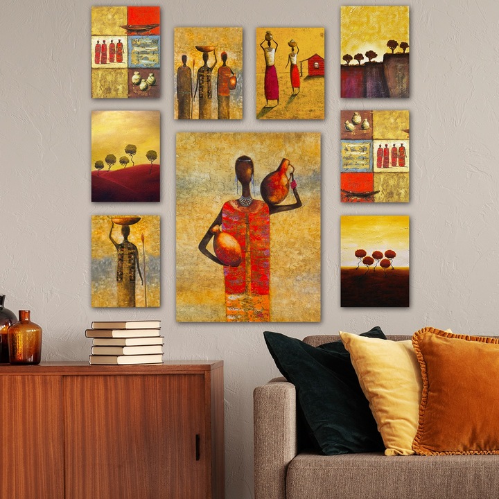 Dekoratív festmények, Wallity, 9 darabos készlet, 20x15cm és 30x40cm