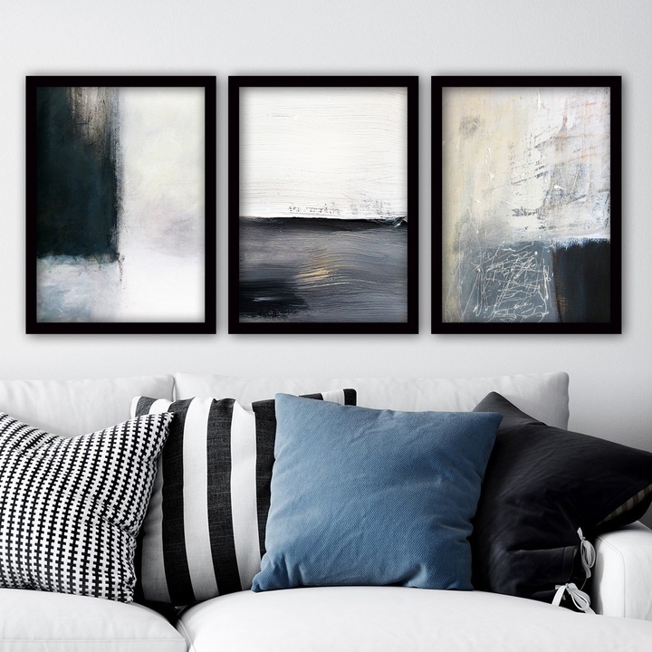 Dekoratív festmények kerettel (3 darabos készlet), Wallity, 35x45cm, 100% MDF, 100% műanyag