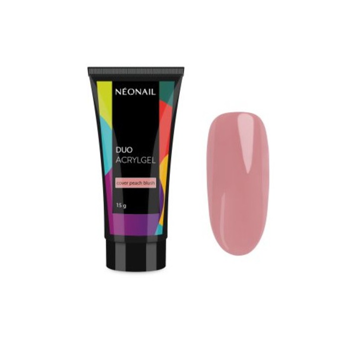 Oja semipermanentă NeoNail, Duo Acrylgel Cover Peach Blush, multicolor