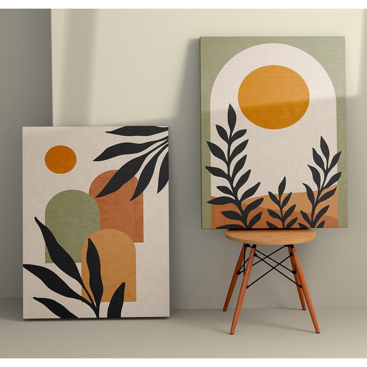 Dekoratív festmények vászonra (2 db-os készlet), Wallity, 70x100cm, fa