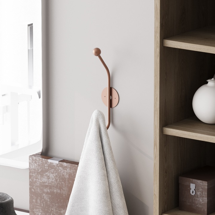 Fém fali akasztó, Wallity, 6x9cm, magasság 24cm, maximális teherbírás 10kg