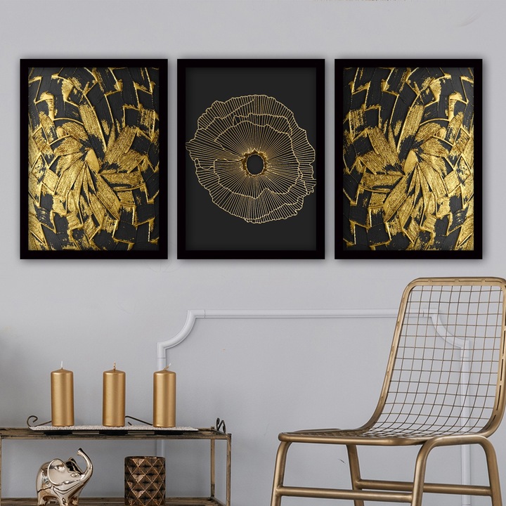 Dekoratív festmények, Wallity, 3 darab, 35x45cm, 100% MDF, 100% műanyag