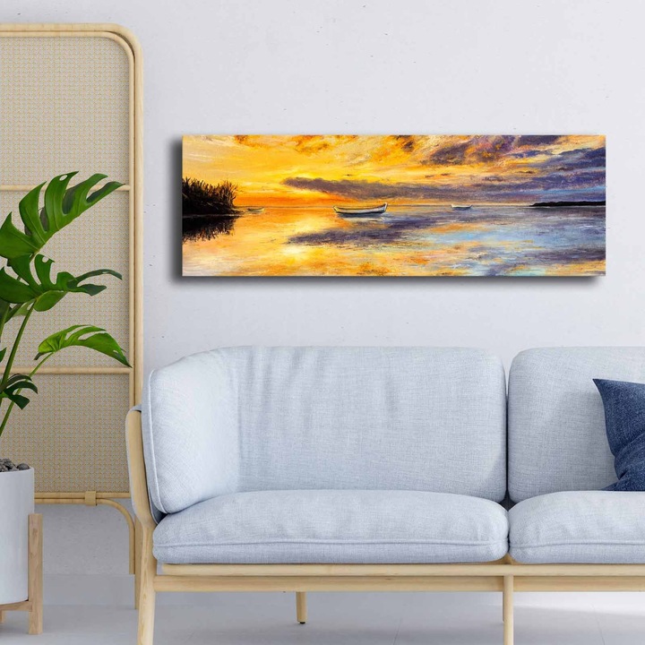 Dekoratív festmény, Wallity, 30x90cm, 100% vászon, fenyőfa