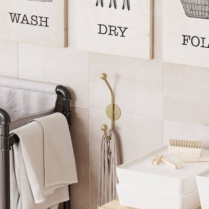 Fém fali akasztó, Wallity, 6x9cm, magasság 24cm, maximális teherbírás 10kg