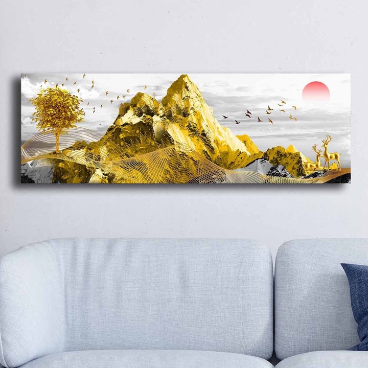 Dekoratív festmény, Wallity, 30x90cm, 100% vászon, fenyőfa