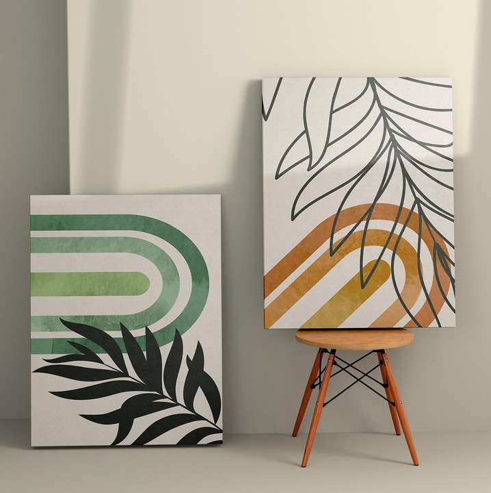 Dekoratív festmények vászonra (2 db-os készlet), Wallity, 50x70cm, fa