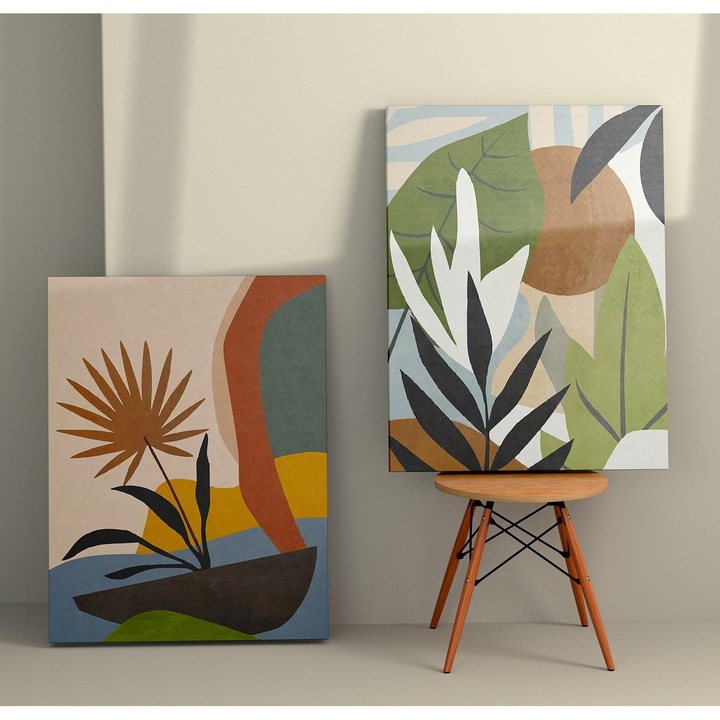 Dekoratív festmények vászonra (2 db-os készlet), Wallity, 50x70cm, fa