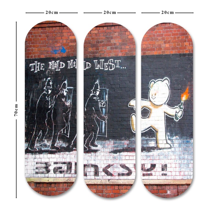 Dekoratív festmény, Wallity, 3 darab, 20x70cm, 70x70cm, MDF