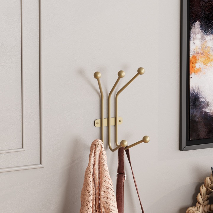 Fém fali akasztó, Wallity, 23x13x30cm, maximális teherbírás 10kg