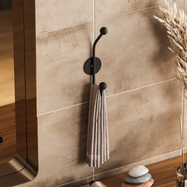 Fém fali akasztó, Wallity, 6x9cm, magasság 24cm, maximális teherbírás 10kg