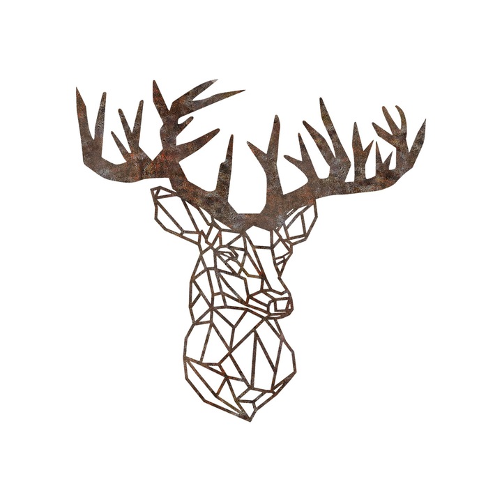 Dekoratív fali dekoráció, fémes, Wallity, kézzel festett, 49x50cm