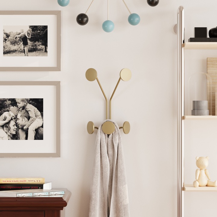 Fém fali akasztó, Wallity, 24x16cm, magasság 40cm, vastagság 0.9mm, maximális teherbírás 10kg