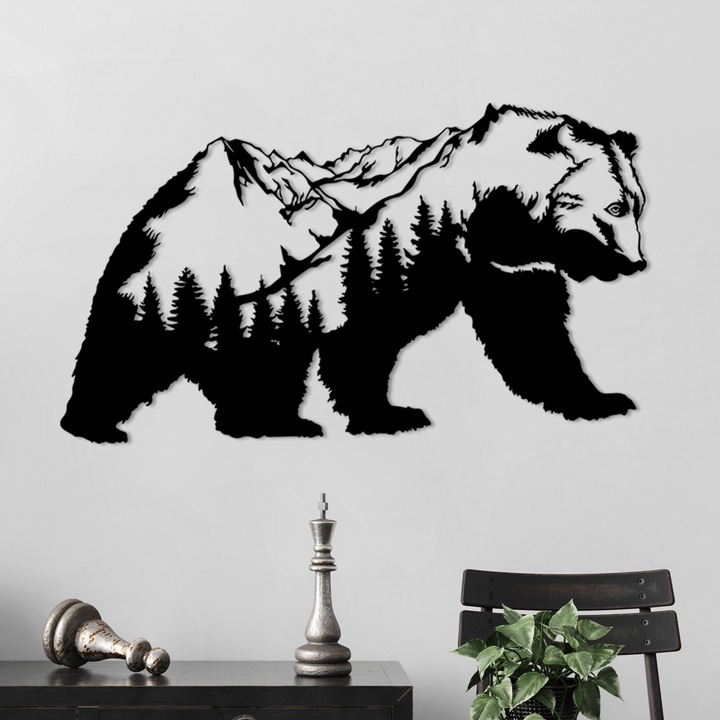 Dekoratív fali kiegészítő, fémből, Wallity, 71x41cm