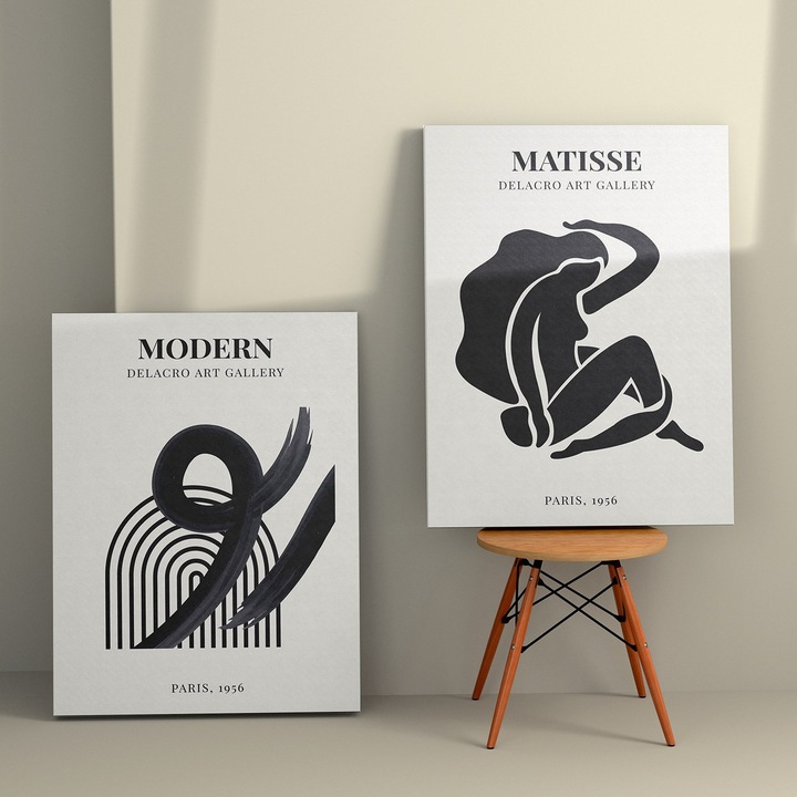 Dekoratív festmények vászonra (2 db-os készlet), Wallity, 50x70cm, fa