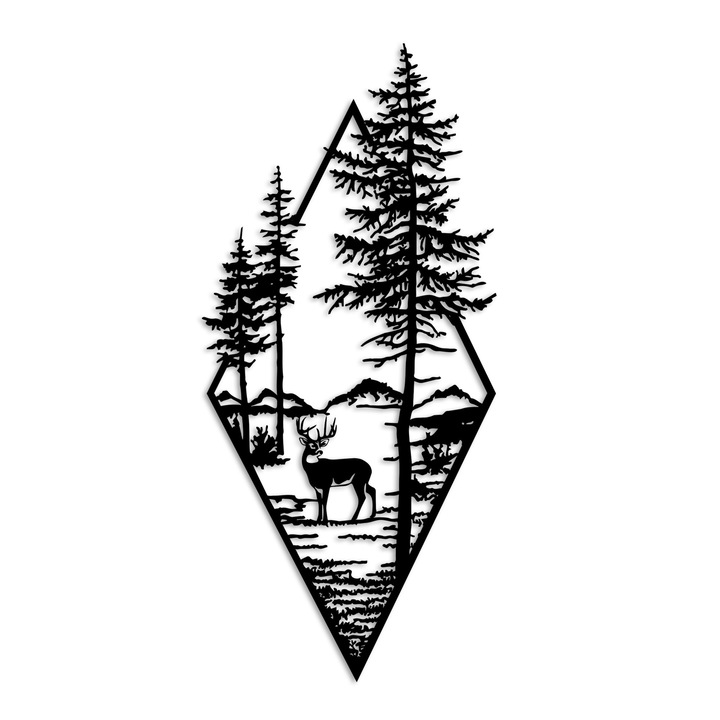 Dekoratív fali kiegészítő, fémből, Wallity, 39x85cm