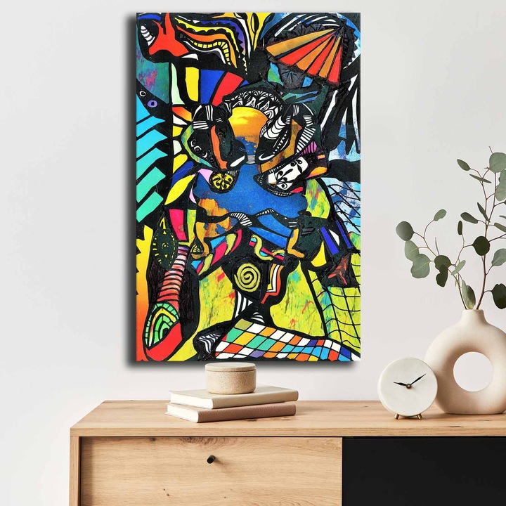 Dekoratív festmény, Wallity, 45x70cm, 100% vászon, 100% fa