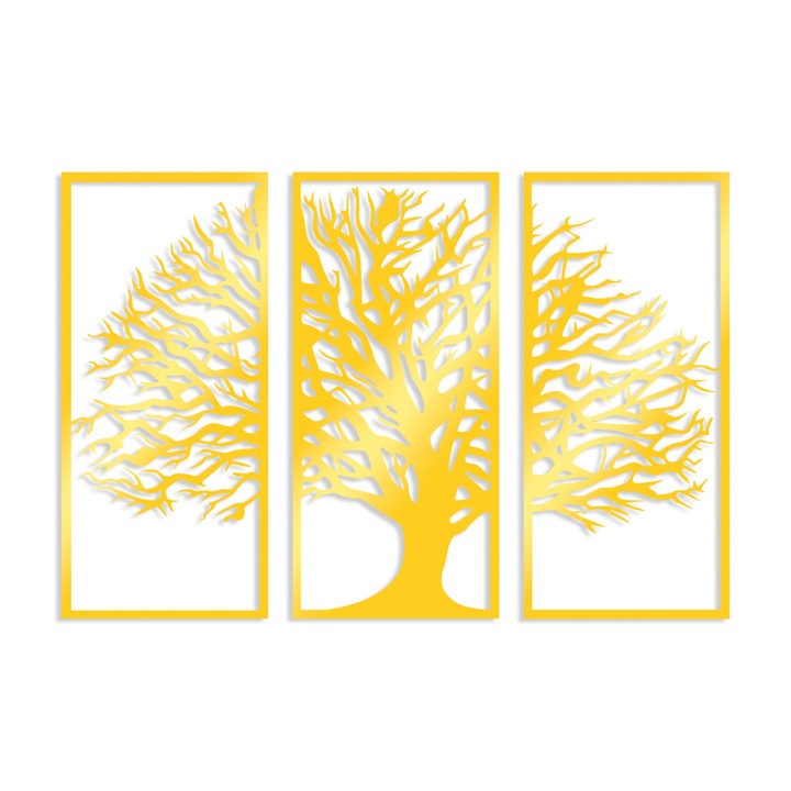 3 darabos fali dekorációs készlet, fémből, Wallity, 32x69cm