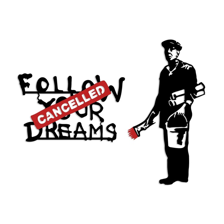 Dekoratív fali kiegészítő, fém, Wallity, 64x42cm/46x87cm