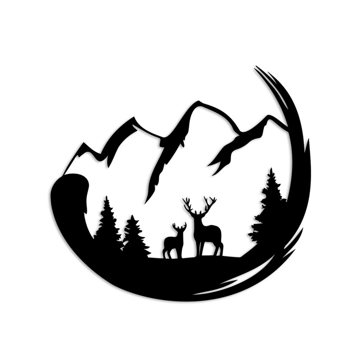 Dekoratív fali kiegészítő, fémből, Wallity, 49x53cm