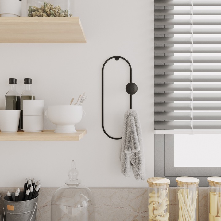 Fém fali akasztó, Wallity, 17x7cm, magasság 41cm, maximális teherbírás 10kg