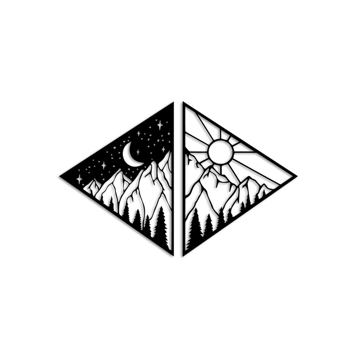 Dekoratív fali kiegészítő, fém, Wallity, 63x41cm, 0.51kg