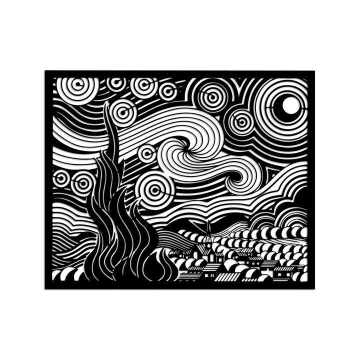 Dekoratív fali kiegészítő, fémből, Wallity, 56x45cm, 1,5mm vastagság