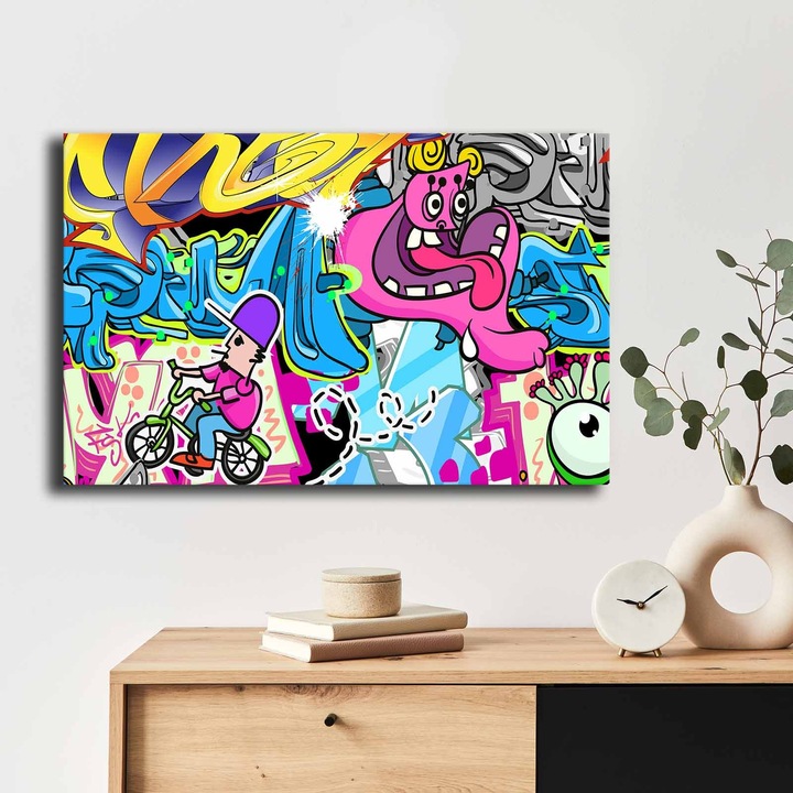 Dekoratív festmény, Wallity, 45x70cm, 100% vászon, 100% fa