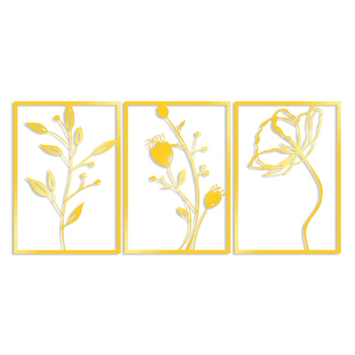 3 darabos fém dekorációs kiegészítő készlet, Wallity, 49x70cm