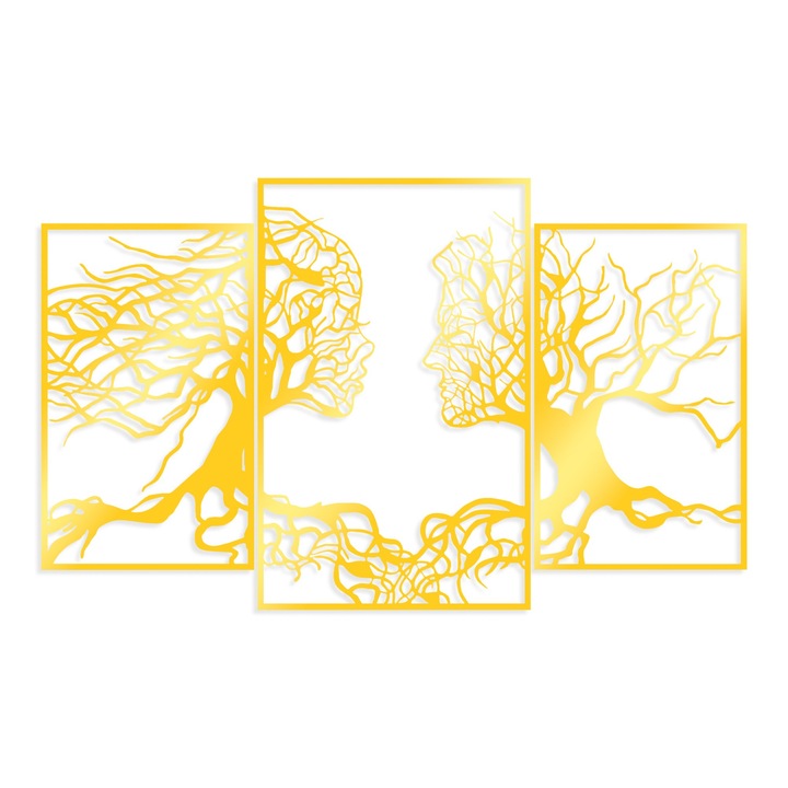 3 darabos fali dekorációs készlet, fémből, Wallity, 116x71cm