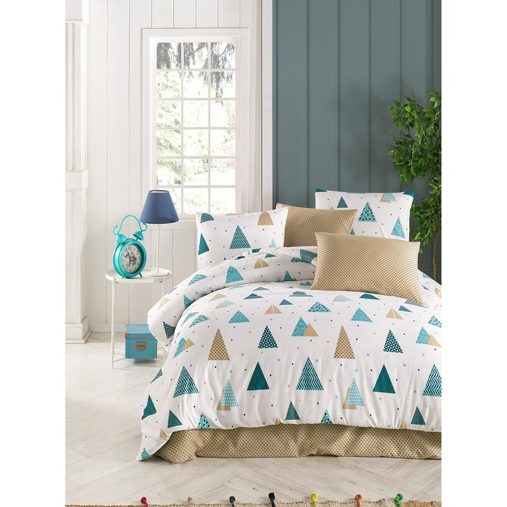 Комплект калъфки за завивка/2 калъфки за възглавници COLOUR COTTON, памук/полиестер, 240x220см/60x60см