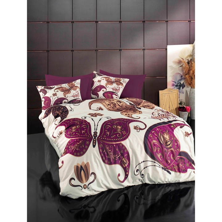 Paplanhuzat/2 párnahuzat szett SZÍNES PAMUT, pamut/poliészter, 240x220cm/60x60cm