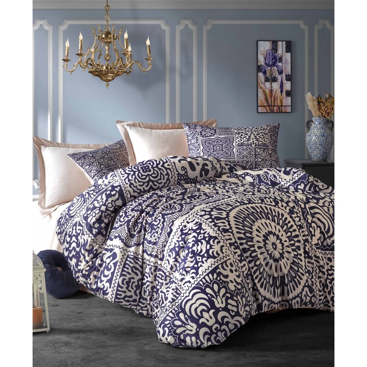 Paplanhuzat/2 párnahuzat szett SZÍNES PAMUT, pamut/poliészter, 240x220cm/60x60cm