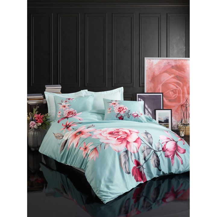 Paplanhuzat/2 párnahuzat szett SZÍNES PAMUT, pamut/poliészter, 240x220cm/60x60cm