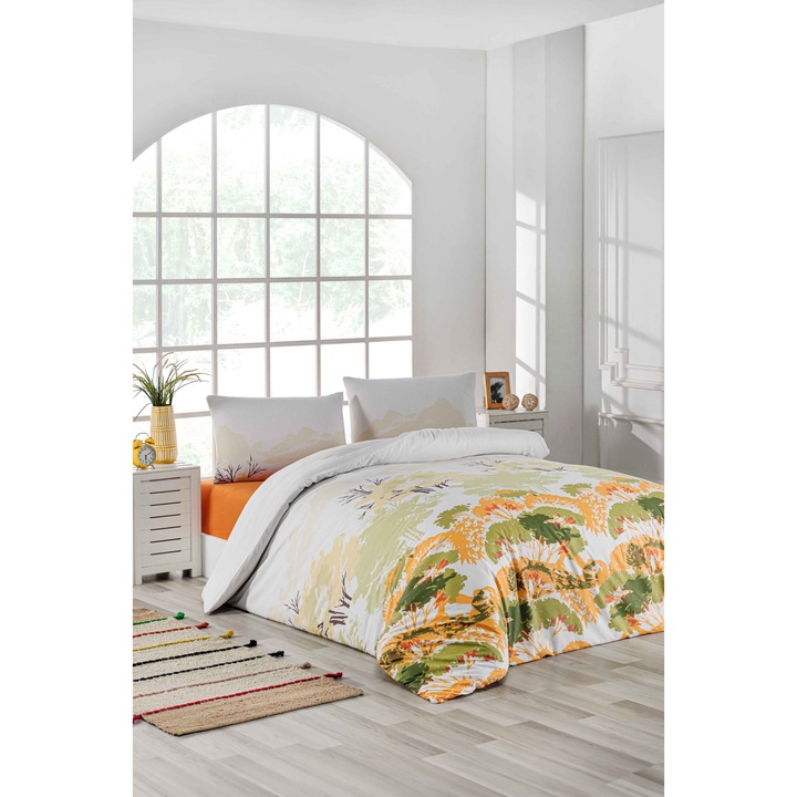 Paplanhuzat/párnahuzat szett SZÍNES PAMUT, ranforce pamut, 140x200cm/60x60cm