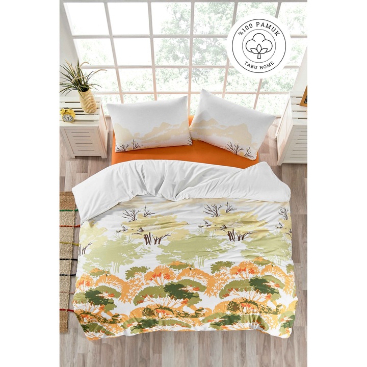 Paplanhuzat/2 párnahuzat szett SZÍNES PAMUT, ranforce pamut, 240x220cm/60x60cm