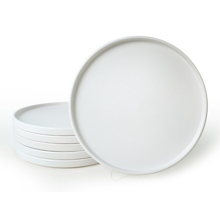 Комплект керамични чинии (6 части), Hermia Concept, 27 см, антибактериални, лесни за почистване