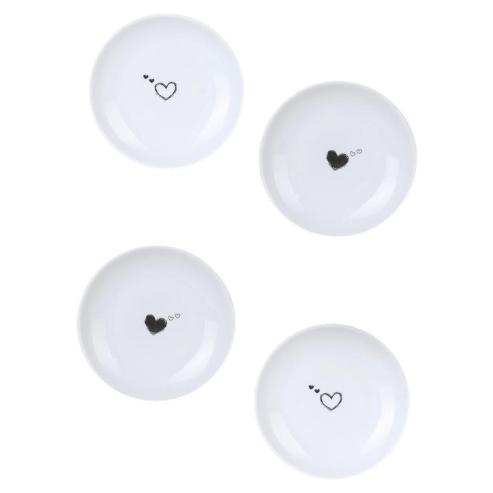 Комплект от 4 десертни чинии, Hermia Concept, 10x10x2 см, порцелан