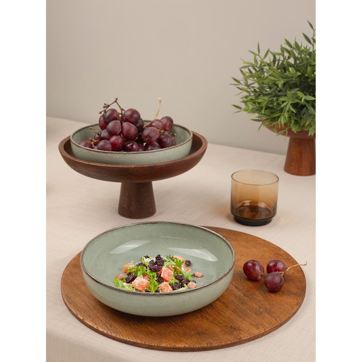 Set boluri, Hermia Concept, 20x20x5cm, 2 piese, portelan, sigur pentru masina de spalat vase si cuptor cu microunde