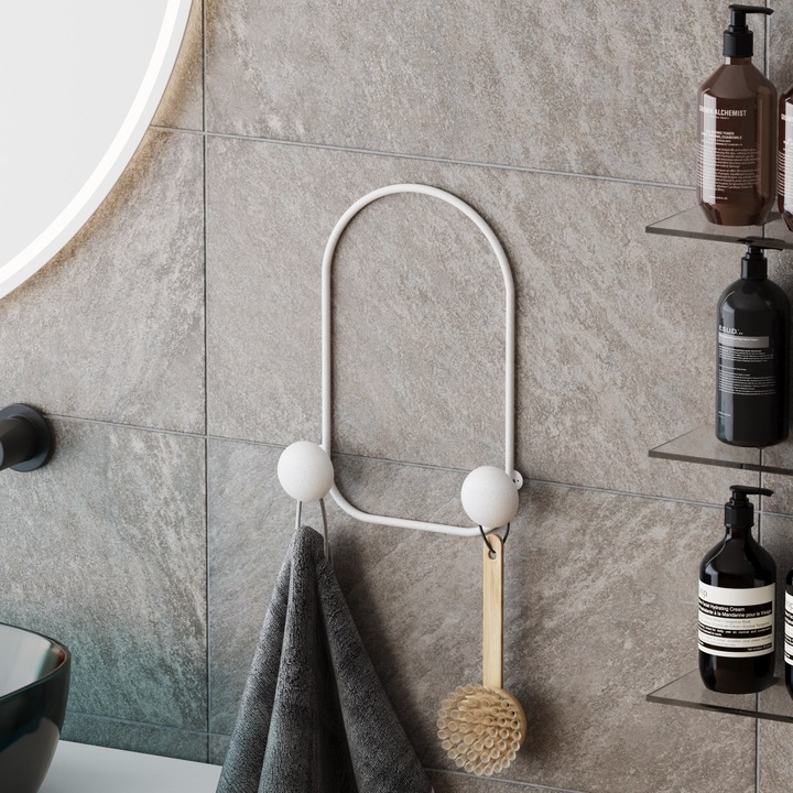 Fém fali akasztó, Wallity, 25x7x33cm, maximális teherbírás 10kg